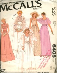 6405 78 BRIDES/MAID RUFFLE DRESS SLVS OR NOT,,CAPE PATTERN 16